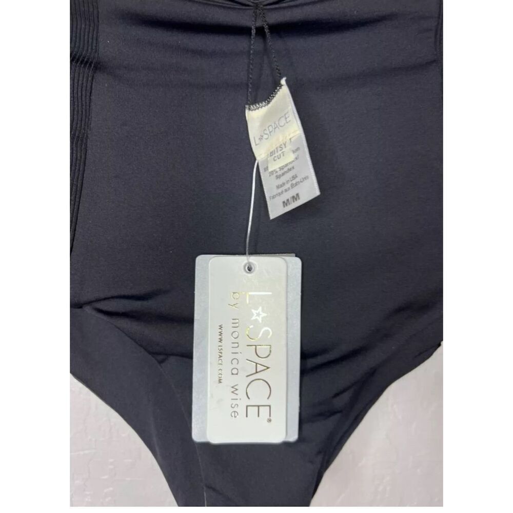L Space NWT black Medium bikini SET - Tori top and Jackie Bitsy bottom swim - Picture 8 of 13